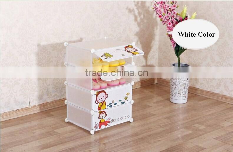 home Organizer storage cabinet,cartoon MOKYO pattern shoe storage cabinet,door unite design plastic luxury shoe cabinets storage