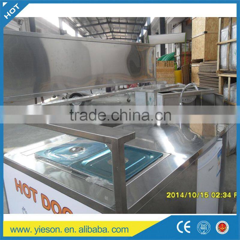 stainless steel hot dog carts mobile hot dog trolley cart for sale