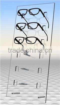 White acrylic rotatable 4 face eyeglass /eyewear display holder