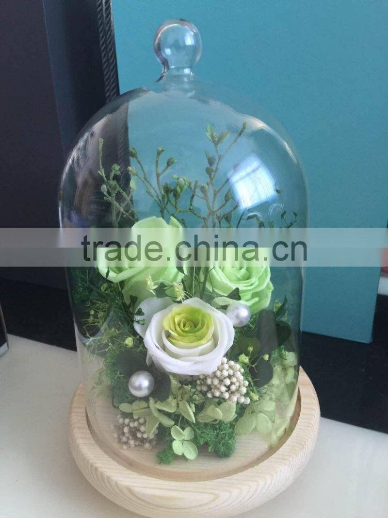 Happy Valentine Glass Dome Preserved Rose Wholesale For Gift