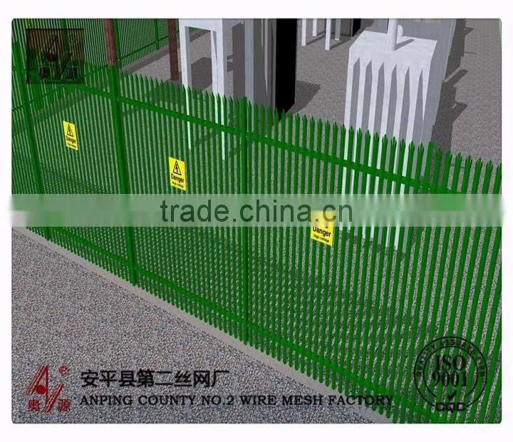 steel palisade fence mansion pvc coated colourful garden steel fence