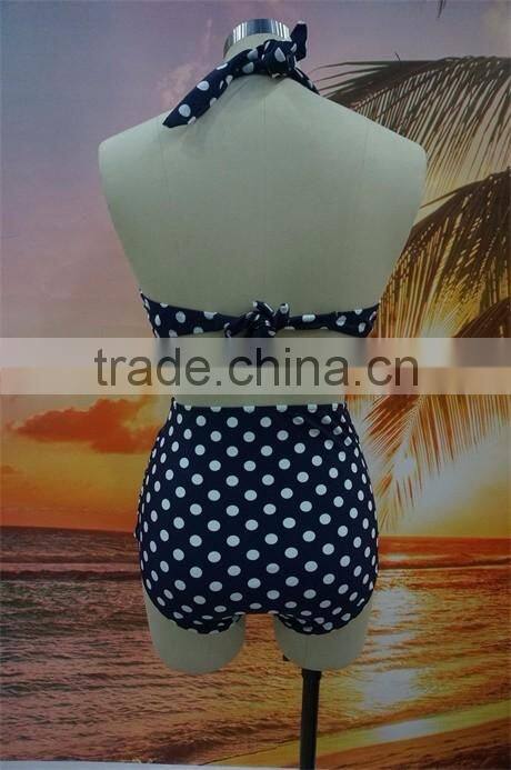 No MOQ Sexy Mature High Waist Halter Women Bikini
