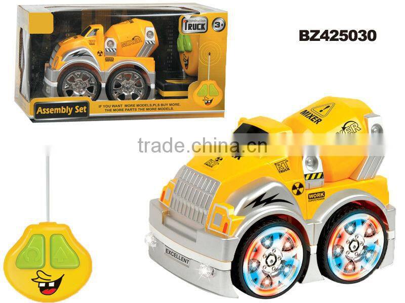 4 channel remote control concrete mixer truck toy self assemble toys