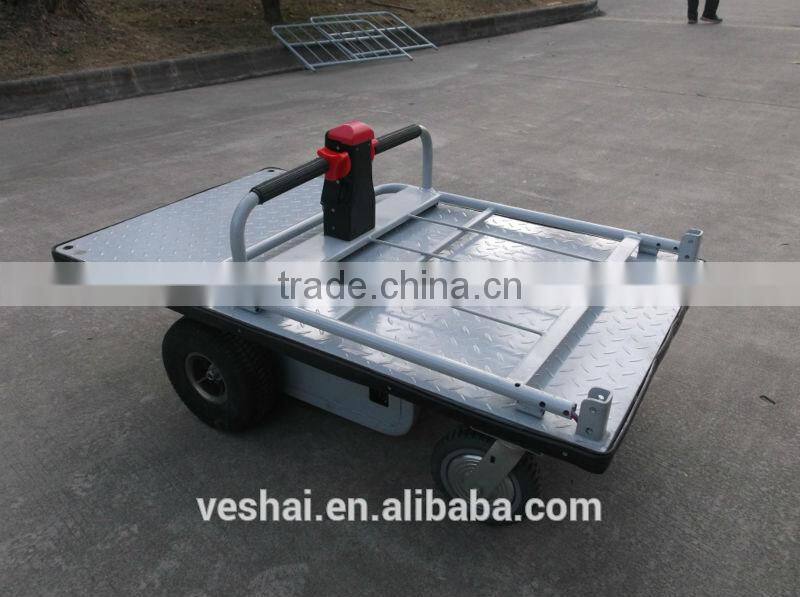 500kgs Electric Platform Cart with Rail for warehouse VH-ECF-50-(12.2 X 7.1)