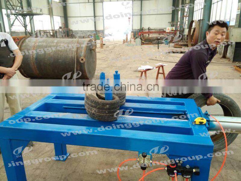 No need power! tire doubling and unpacking machinery packed waste tyres for storage space saving