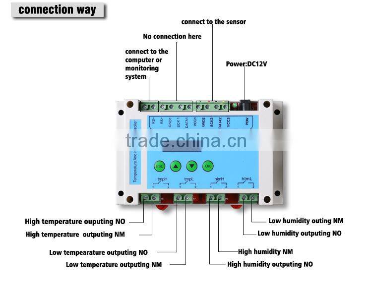 Big and high-definition LCD screen with visual observation and easy operation humid sensor