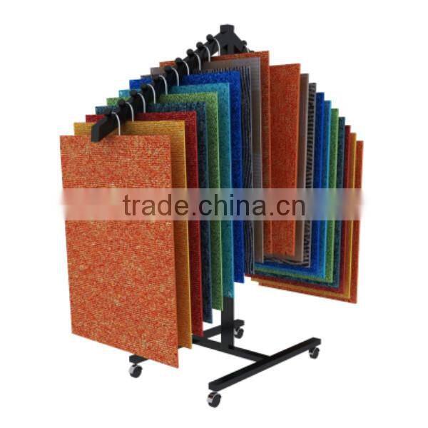 high quality floor standing metal carpet display rack