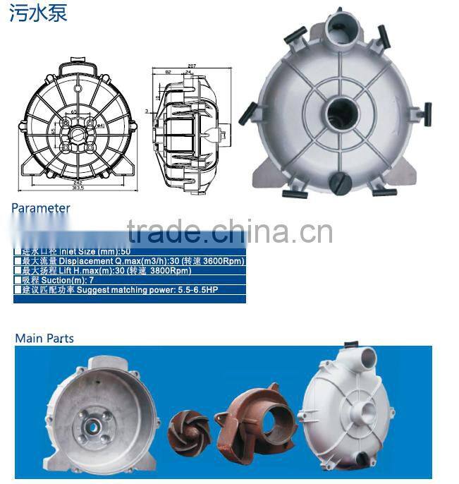 2 inch hard solids trash pump driven