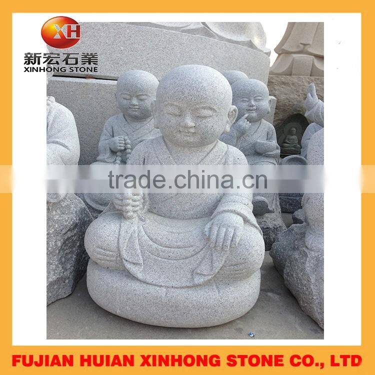 Natural Stone Carved Cute Little Monk for Taking Prayer Beads