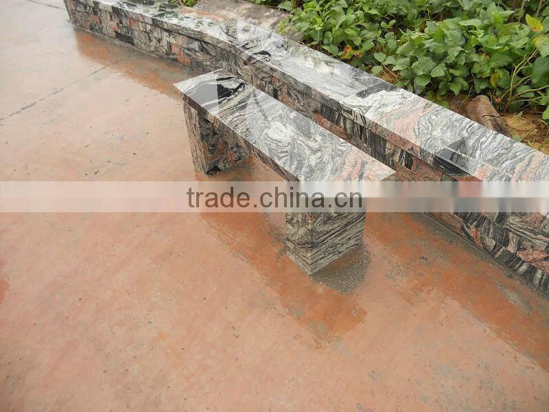China Multicolor red granite park bench