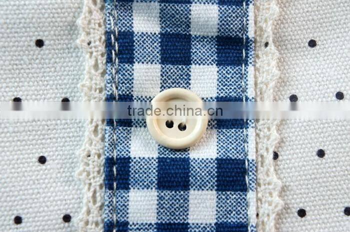 Grid Pattern School Backpack Cute for Girls with Bottons