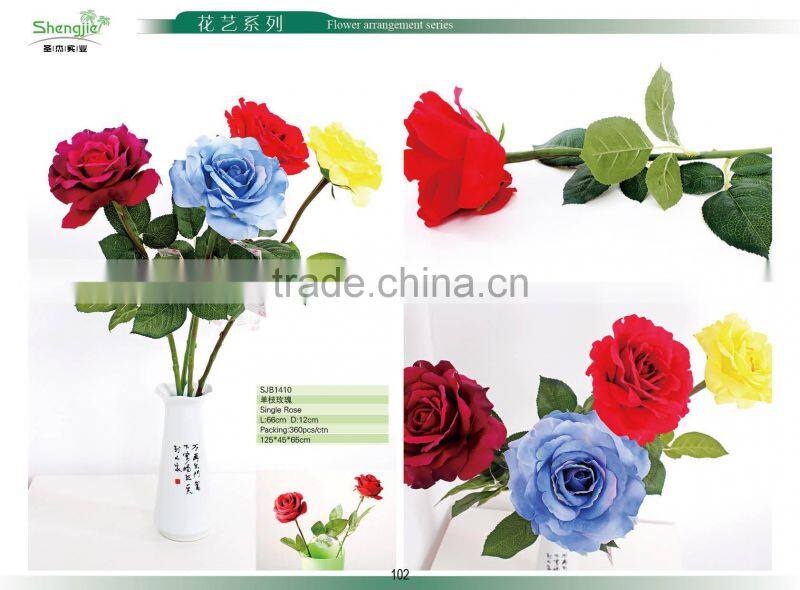 Sleek realistic decorative rose artificial flower silk rose fabric rose red rose