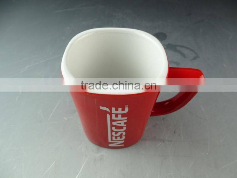 Wholesale porcelain Red mug nescafe,cheap nescafe coffee mug, nescafe cups