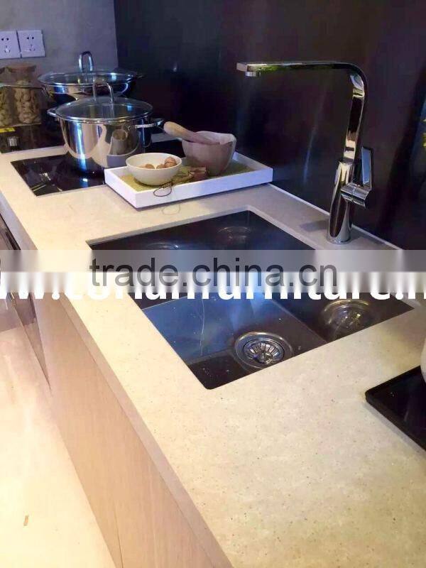 Morden design glacier white solid surfaces built kitchen cabinet