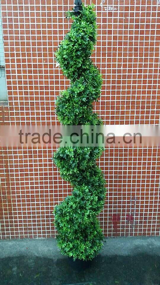 Wholesales artificial boxwood spiral indoor artificial trees, spiral topiary tree