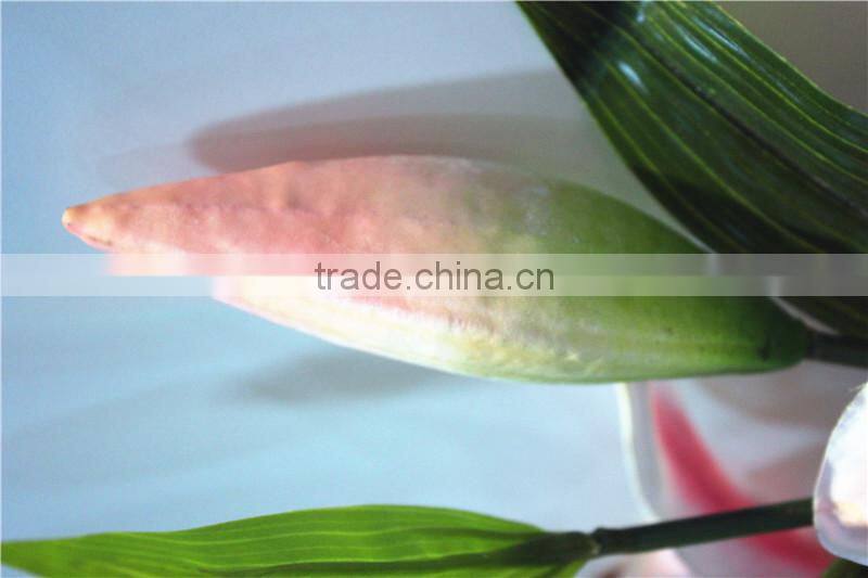 Home garden creepers decoration 110cm Height artificial pink 2 flowers 2 bud Lily making EBHH04 2211