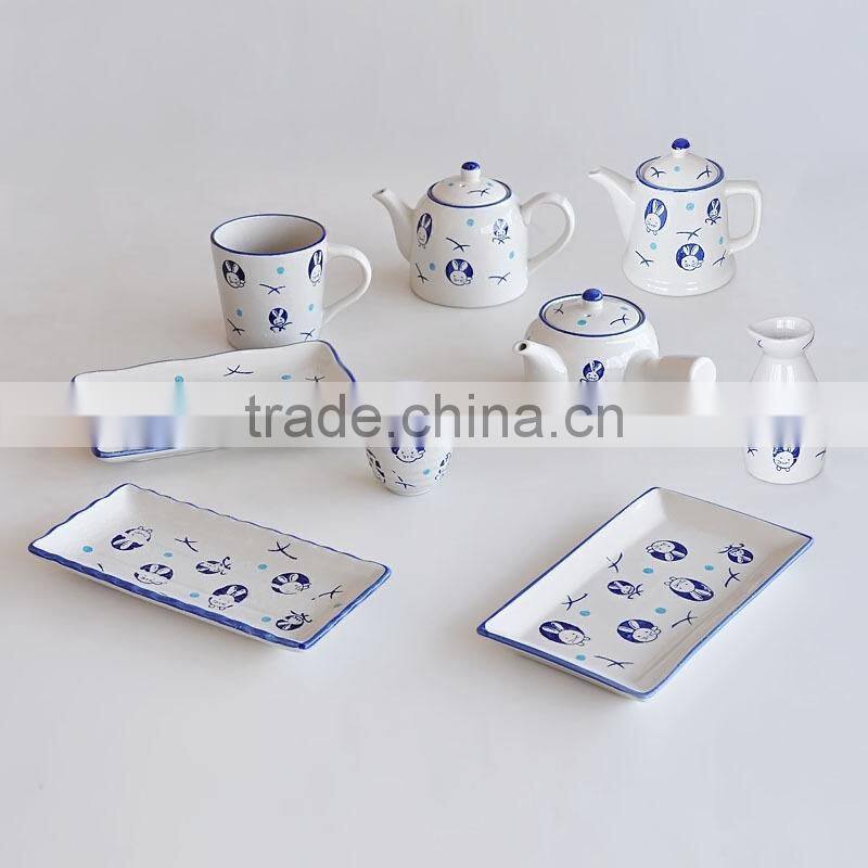 Japanese style dinnerware set with handpainting