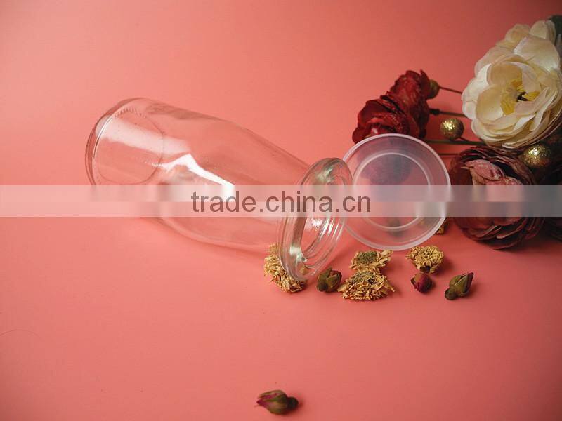 180ml round shape high glass milk yogurt bottle with cap