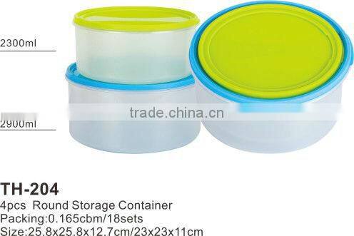 Round plastic food strorage lunch box and food container meal prep containers boite a vivres die Kasserolle