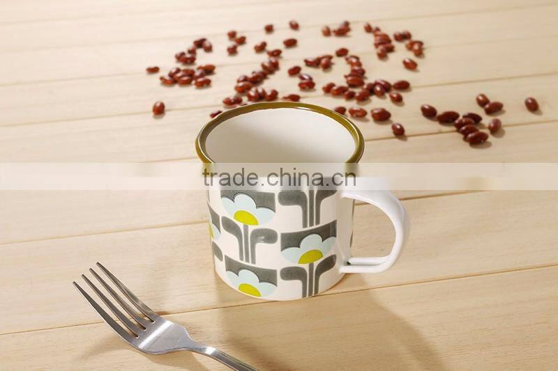 Custom Printed Different Size 8*8 cm 350ml-450ml Enamel Mug/Enamel Cup/Coffee Mug