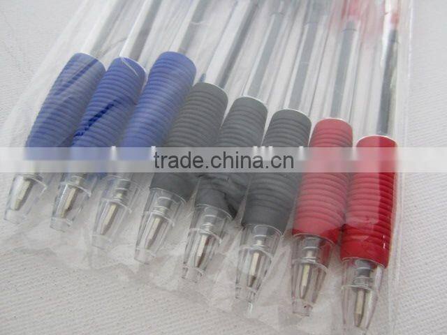 8PC 3 colors ball pen hot sale transparent ball-point pen