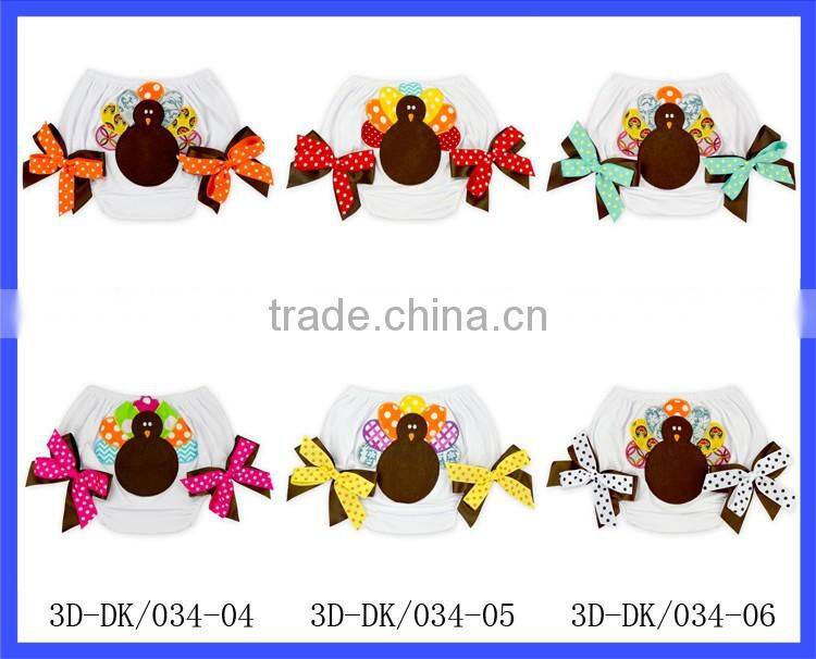 Chinese Manufacturer Baby Girls Holiday Gift Turkey Bloomers Diaper Cover Thanksgiving bloomers