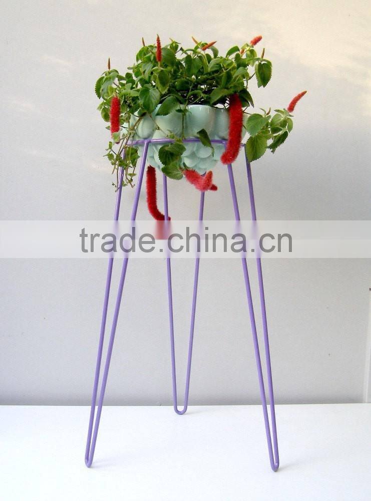 Garden Metal Wire Planter, hairpin planter, blue