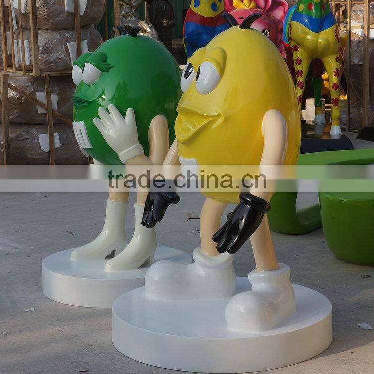 Fiberglass M&M cartoon sculpture