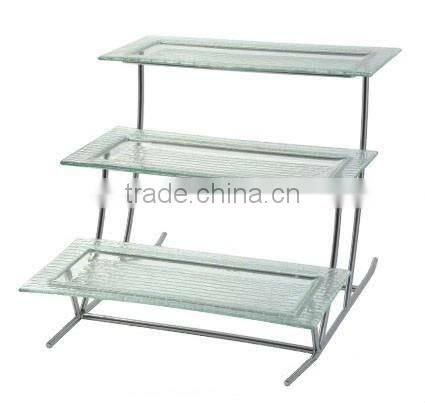12 bowls step black stainless steel buffet display stand