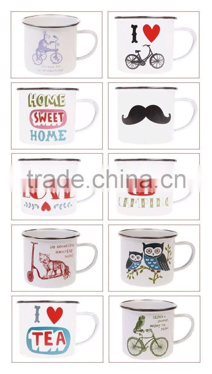 customized enamel mug CAMPING TEA COFFEE MUG CUP