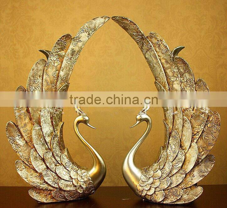 Polyresin Home Decorative Peacock, resin sculpture