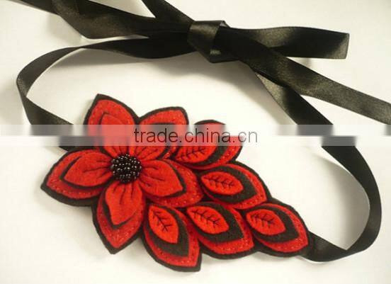 on alibaba express hot sale new products handmade eco friendly fabric decoration felt headband with attached hair made in china