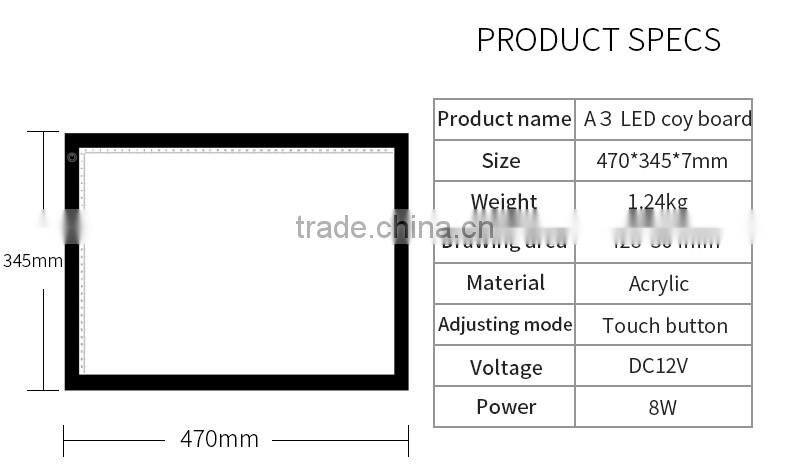 Dimmable illuminated LED tracing copy board /LED neon maker drawing copy board