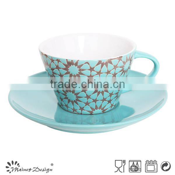 Hot sale Ceramic Stoneware indoor decoration cup and saucer flower pot