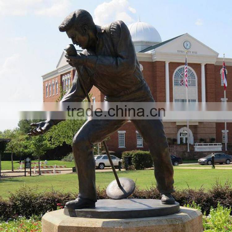 large outdoor male singer bronze sculpture life size elvis statue