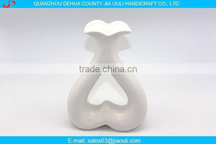 popular design style home decoration white ceramic flower vase