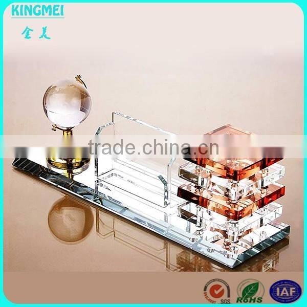 Photo Frame Engraved Crystal Office Pen Holder For Promotional Items
