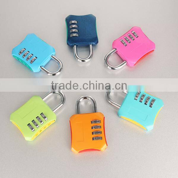 Colored 4 digit zinc alloy travel decoration password padlock