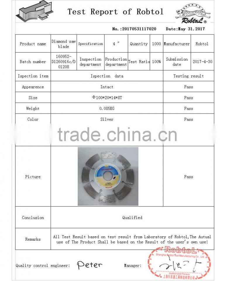 4" 14mm High Segmented Diamond Saw Blade Angle Grinder Circular Cutting Disc Disk Wheel Universal Stone Brick Block Concrete
