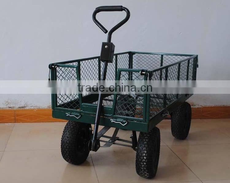 frame structure four big wheels foldable wagon garden cart