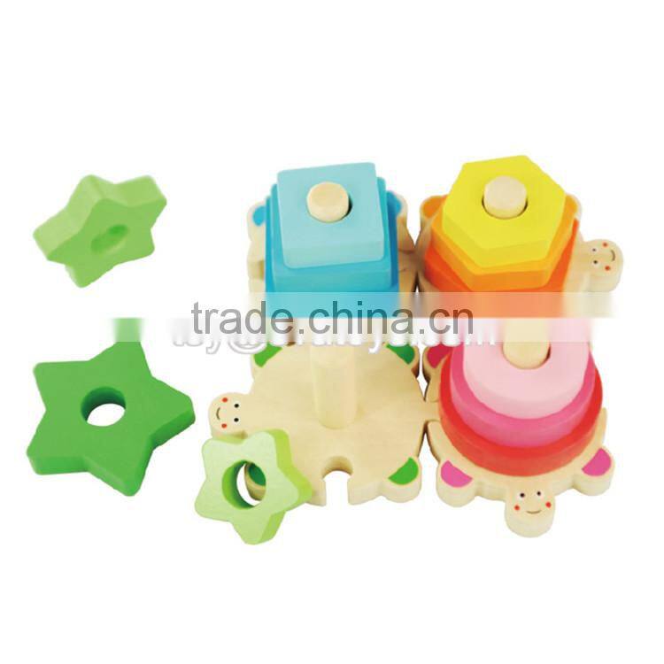 High quality preschool baby wooden geometry shape blocks W13E063