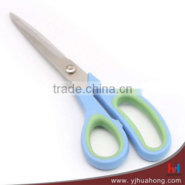 Stainless steel household scissors with soft touch handle