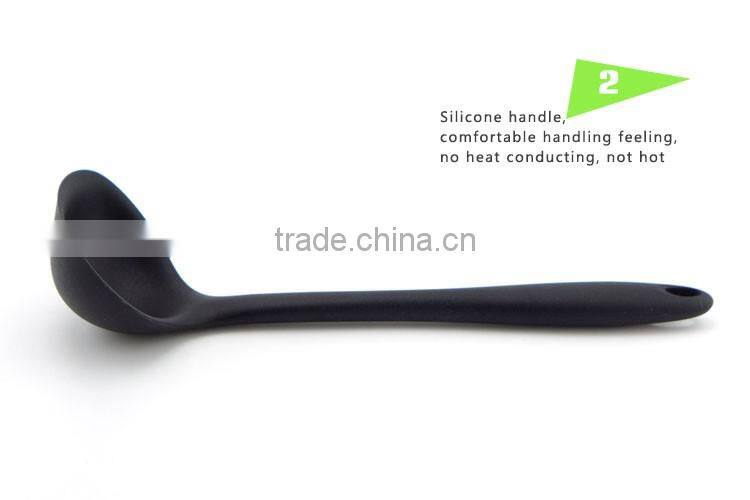 Long Handle Silicone Ladle For Non-stick Pan