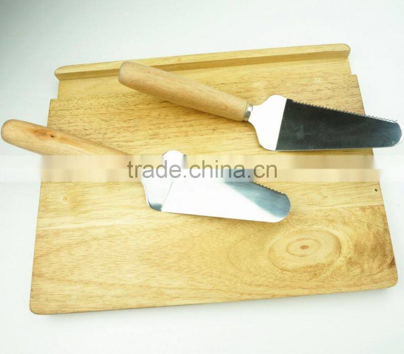 32057 Stainless Steel Steak Cake Pizza Turner with wooden handle