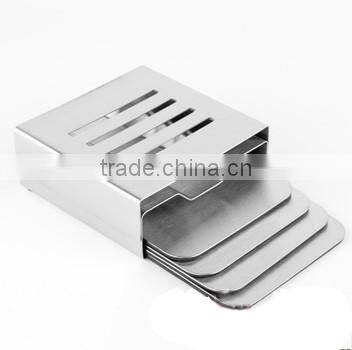 Stainless Steel Coaster 10cm Round Placemats Heat Insulation Coffee Pads Cup Mats With a holder