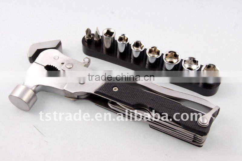 2014 Blue multi tool stainless steel hammer promotion gift hammer multi hammer with flashlight