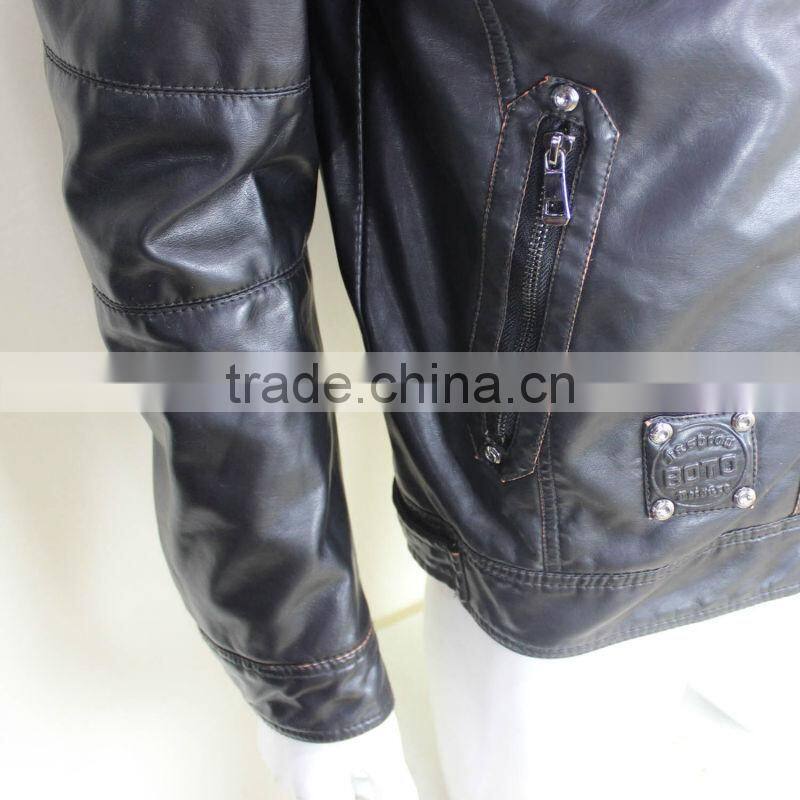 Mens Famous PU Leather Fashion Jackets 2014