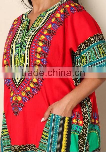 Plus Size Dashiki Vibrant Printed Dress Ladies Wstern Dress Designs 2016 HSD5609