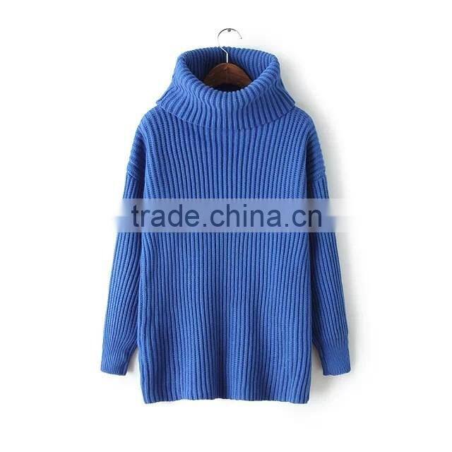 Fashion high quality Long Sleeve turtleneck brown pullover sweaters for women