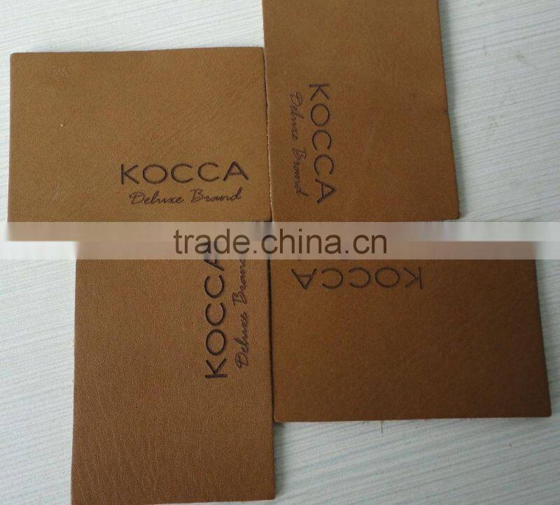 2017 custom factory direct factory high quality PU leather label for garments